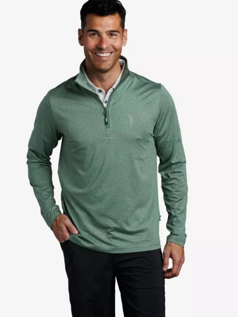 William Murray Golf Chip Shot Pullover Quarter Zip Size M Performance Green EUC!